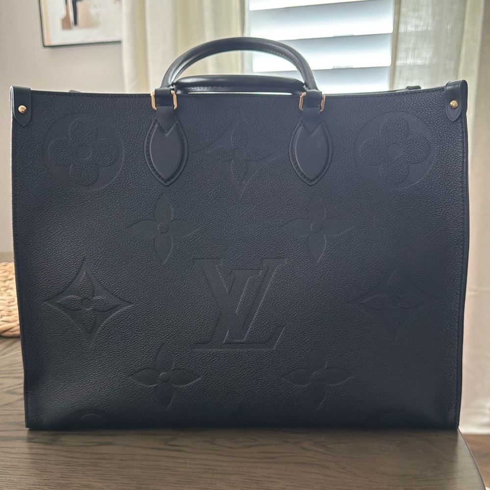 LV On the Go GM in Black Empreinte with Organizer
